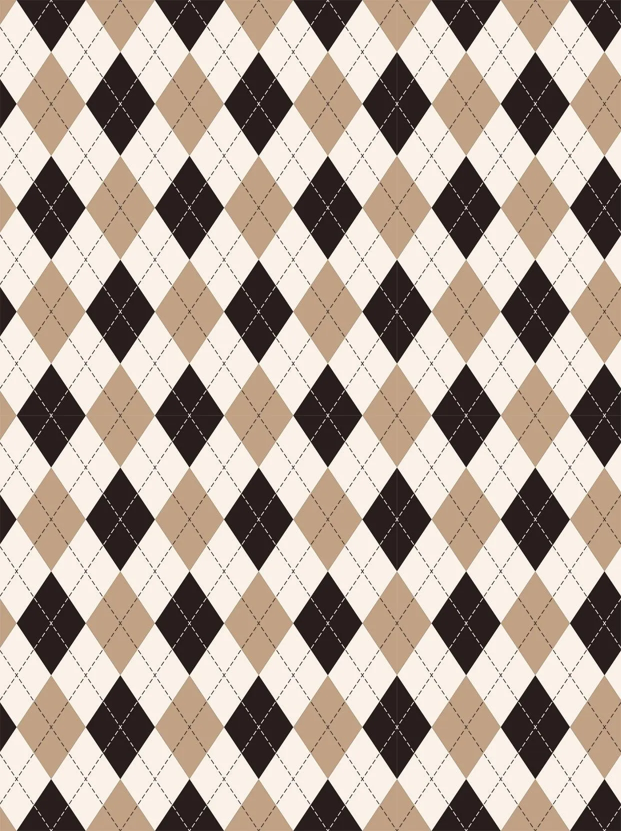 Black and Brown Checkerboard V-neck Short-sleeved Polo Golf and Tennis Top