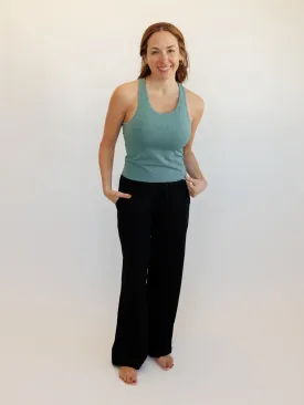 Black "Brittany" Flow Lightweight Wide Leg Pants