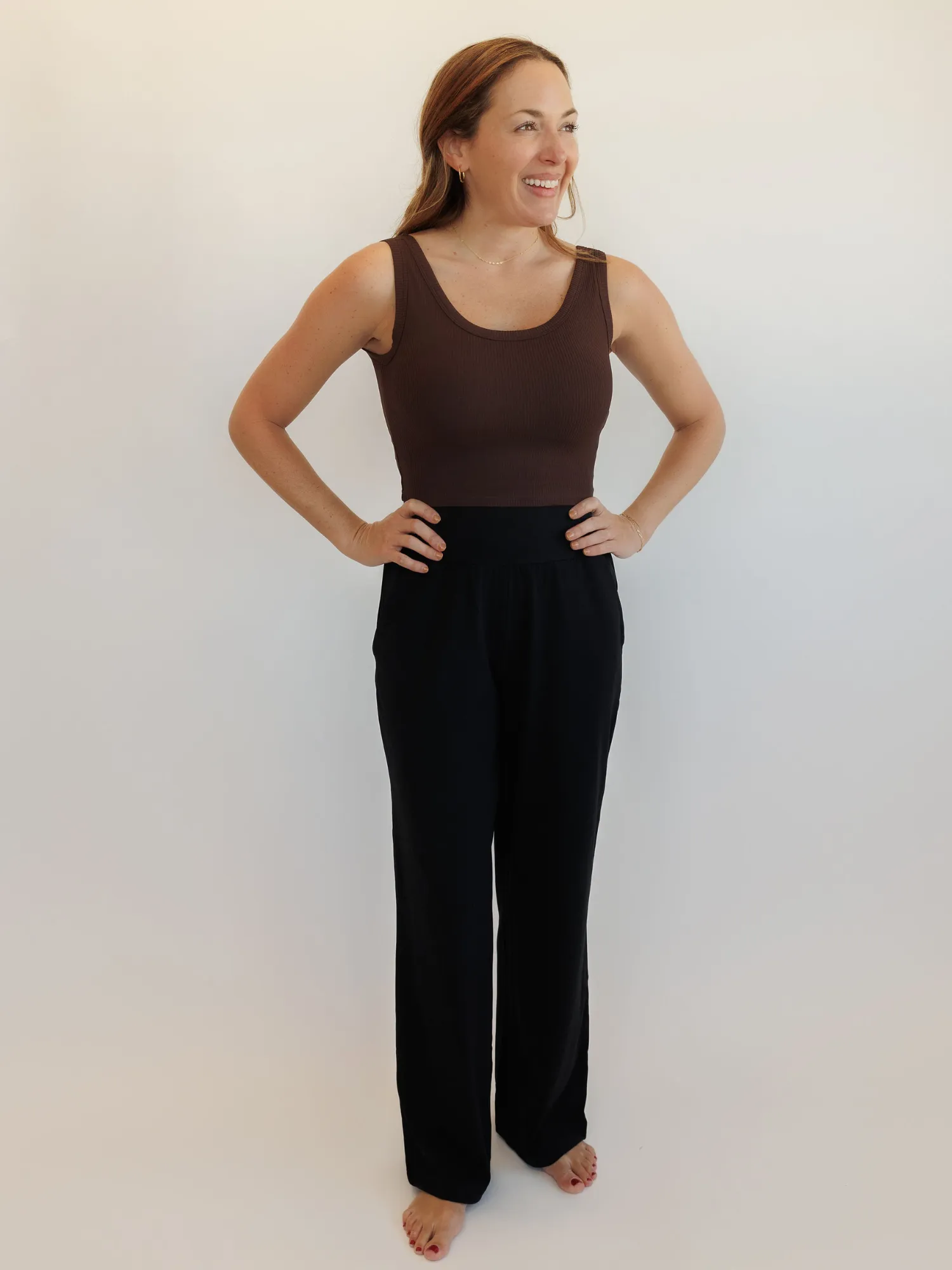 Black "Brittany" Flow Lightweight Wide Leg Pants