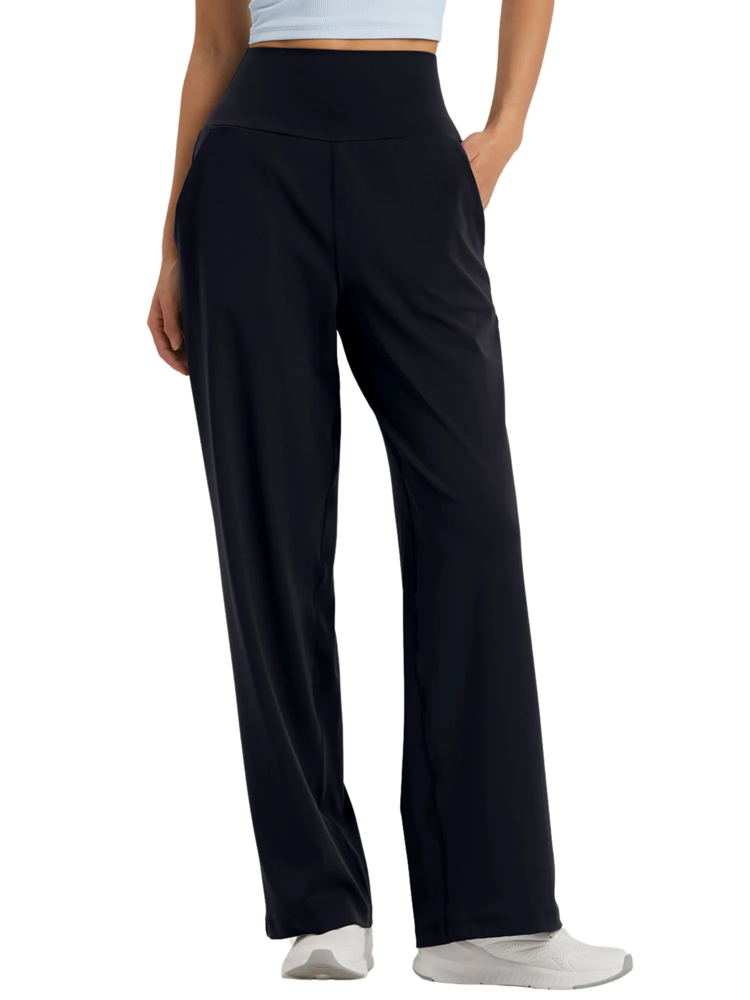 Black "Brittany" Flow Lightweight Wide Leg Pants