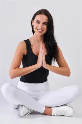 Black Seamless Round Neck Tank Top /2-2-1