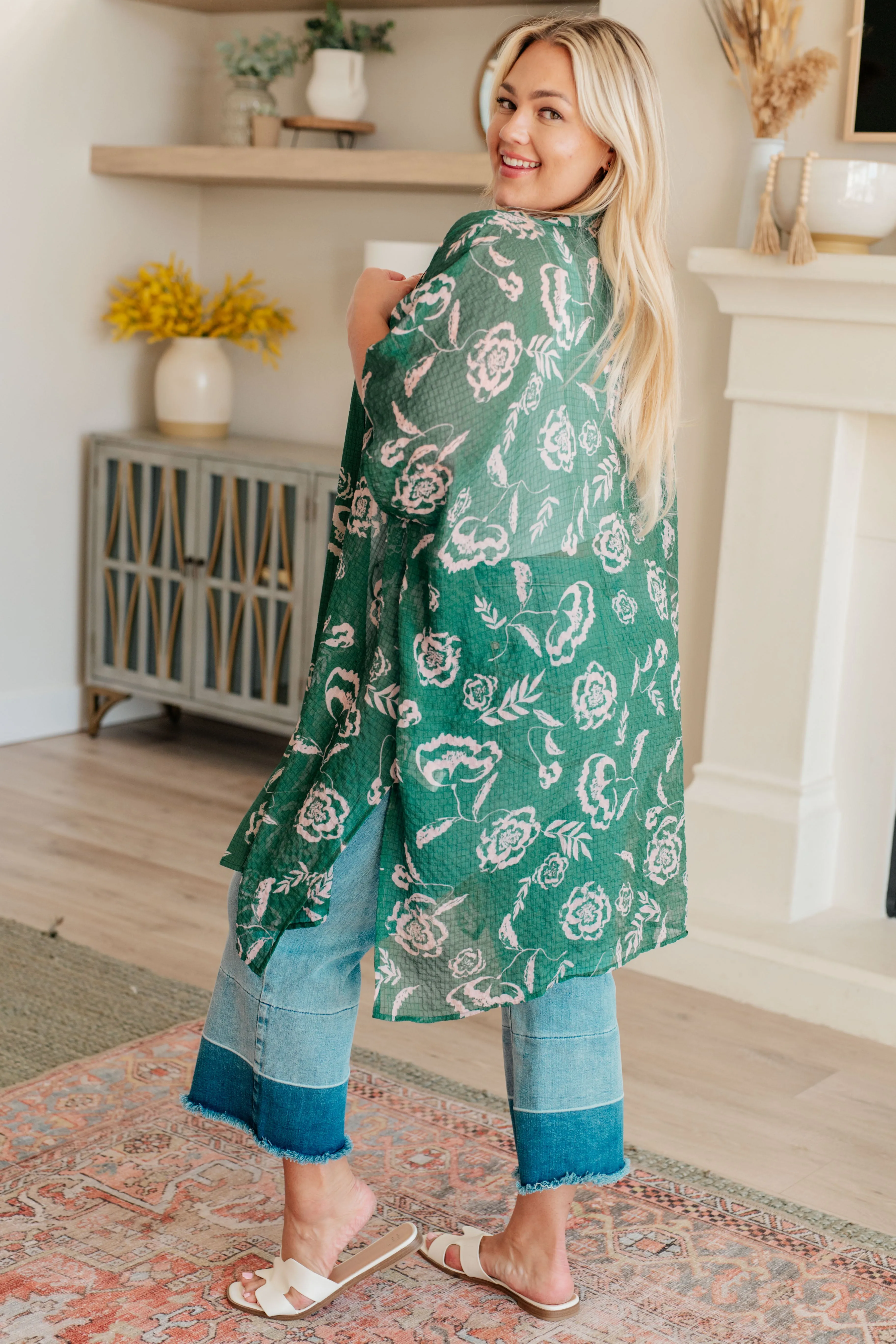 Bohemian Green Every Waking Moment Kimono