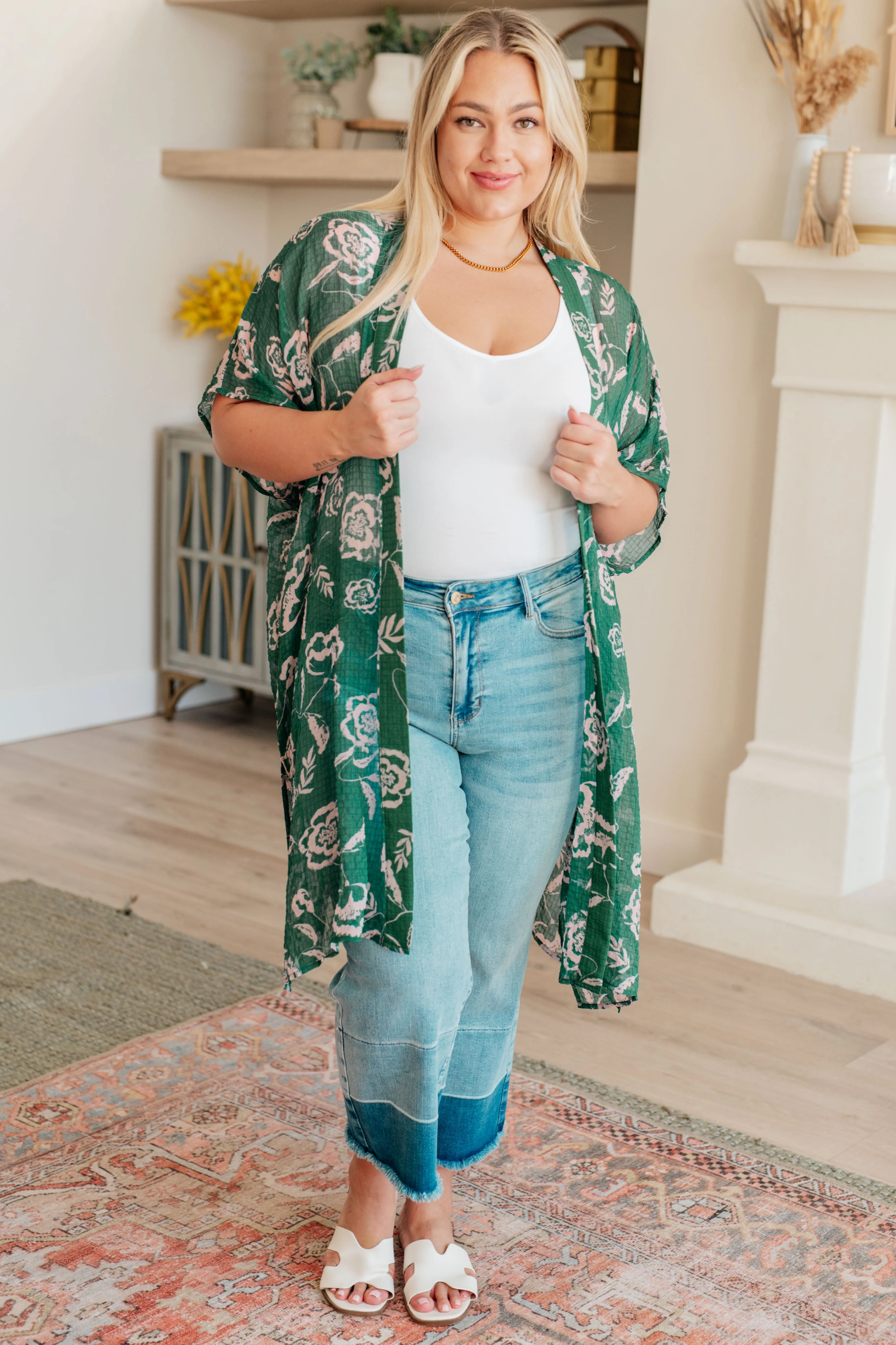 Bohemian Green Every Waking Moment Kimono
