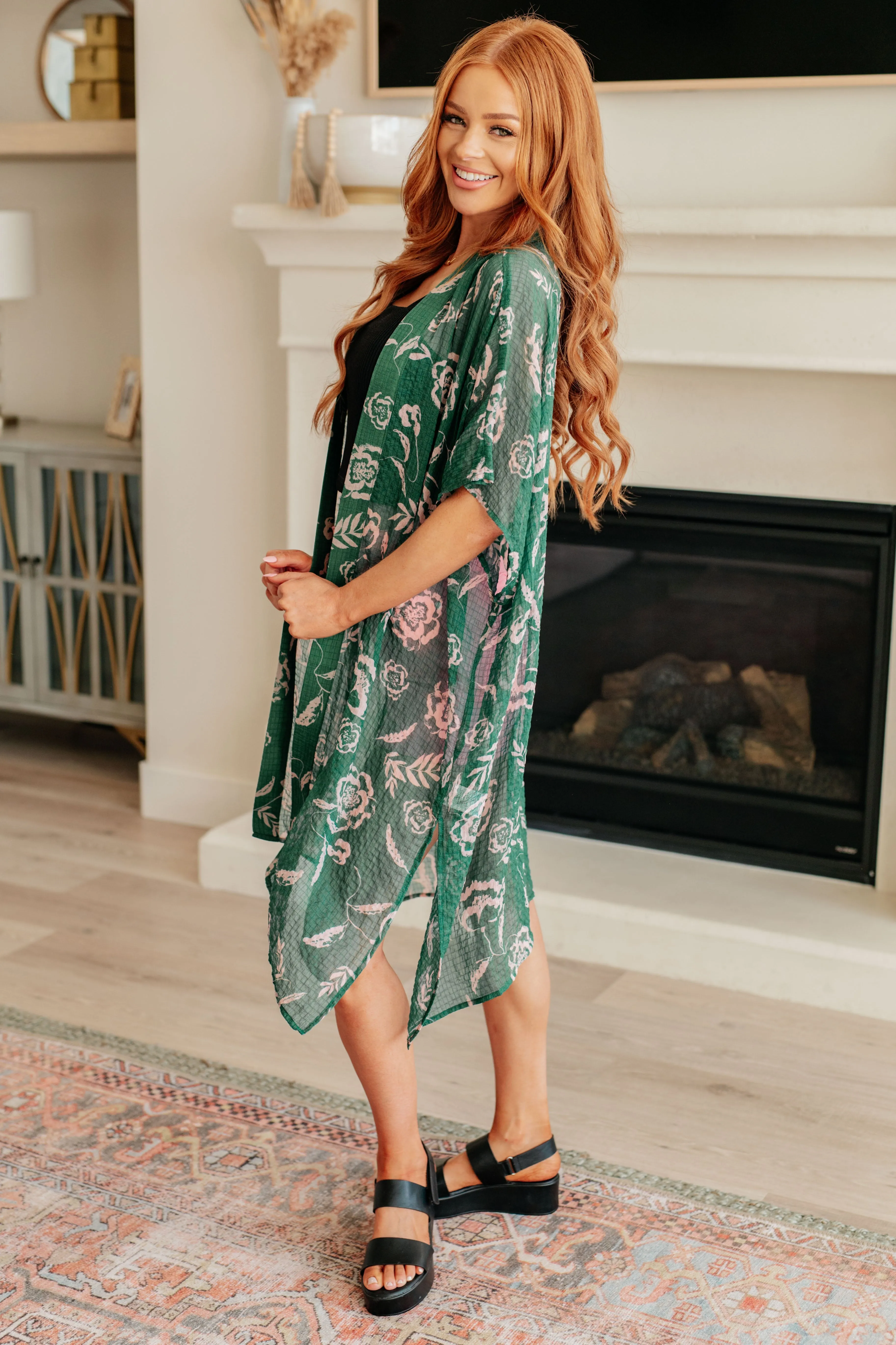 Bohemian Green Every Waking Moment Kimono