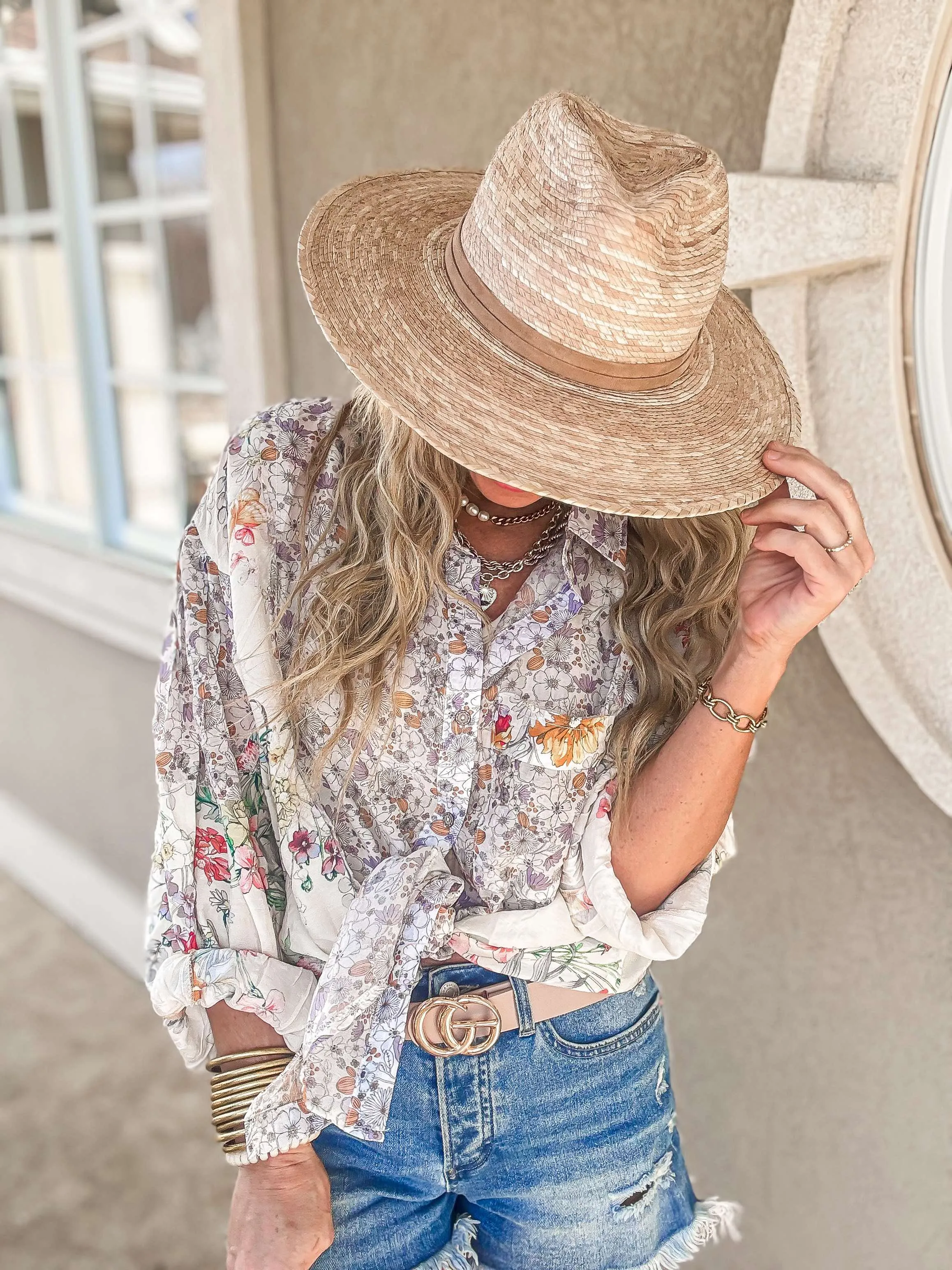 Boho Lavender Breeze Button Down