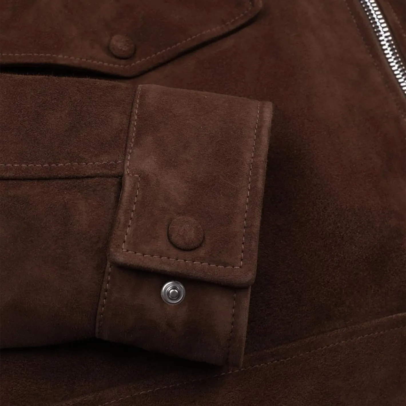 Brown Suede Goose Down Padded Flight Jacket