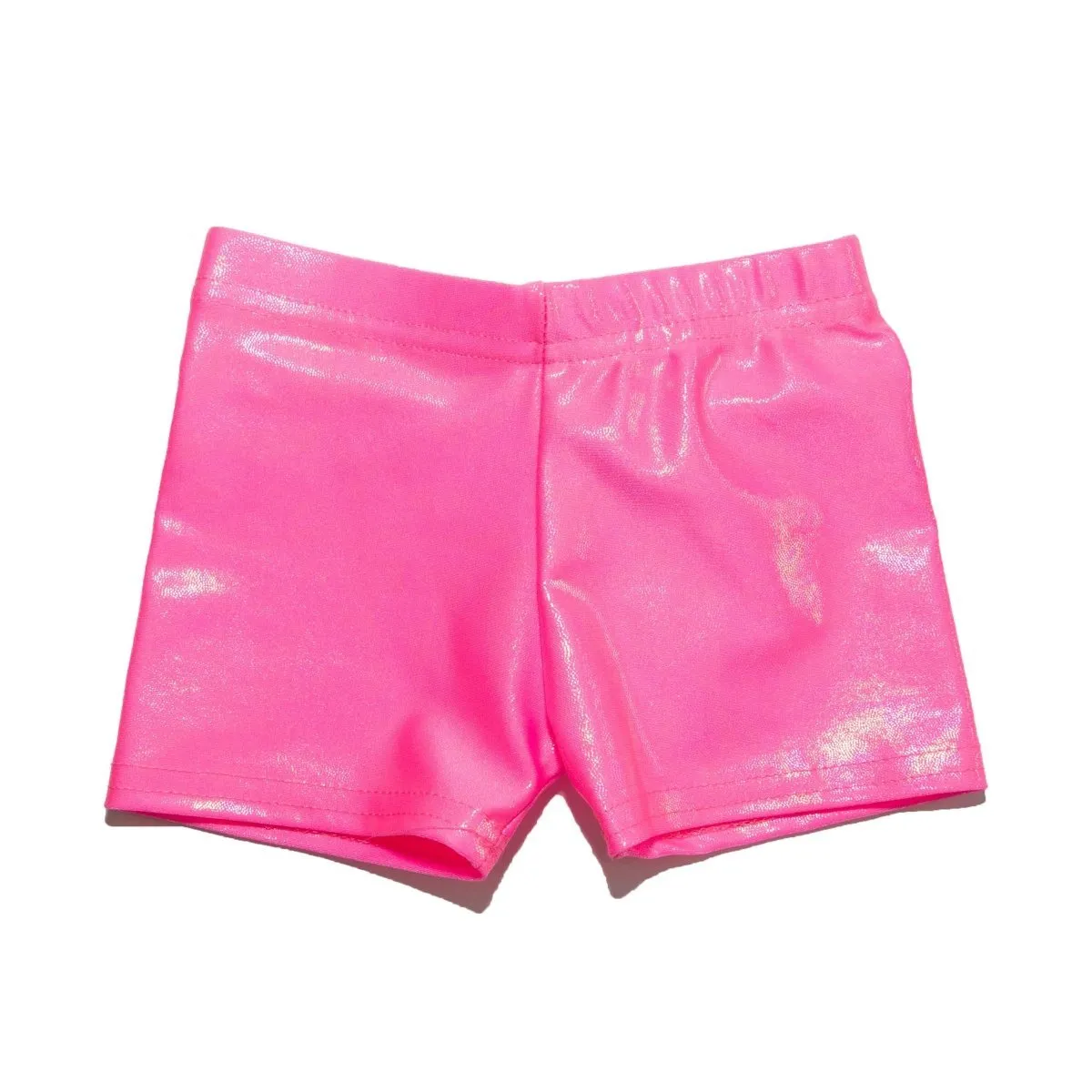 BUBBLEGUM METALLIC BIKER SHORTS