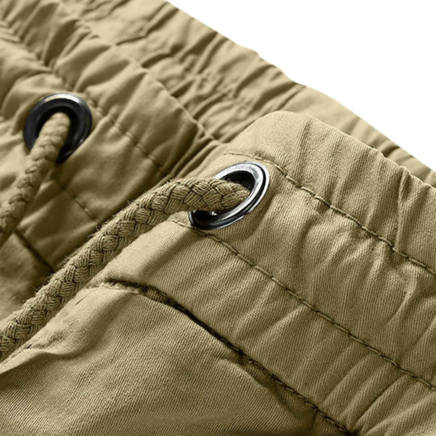 Casual Cargo Pants for Men Drawstring Elastic Waist Athletic Tapered Pants Outdoor Sports Joggers with Multi Pockets