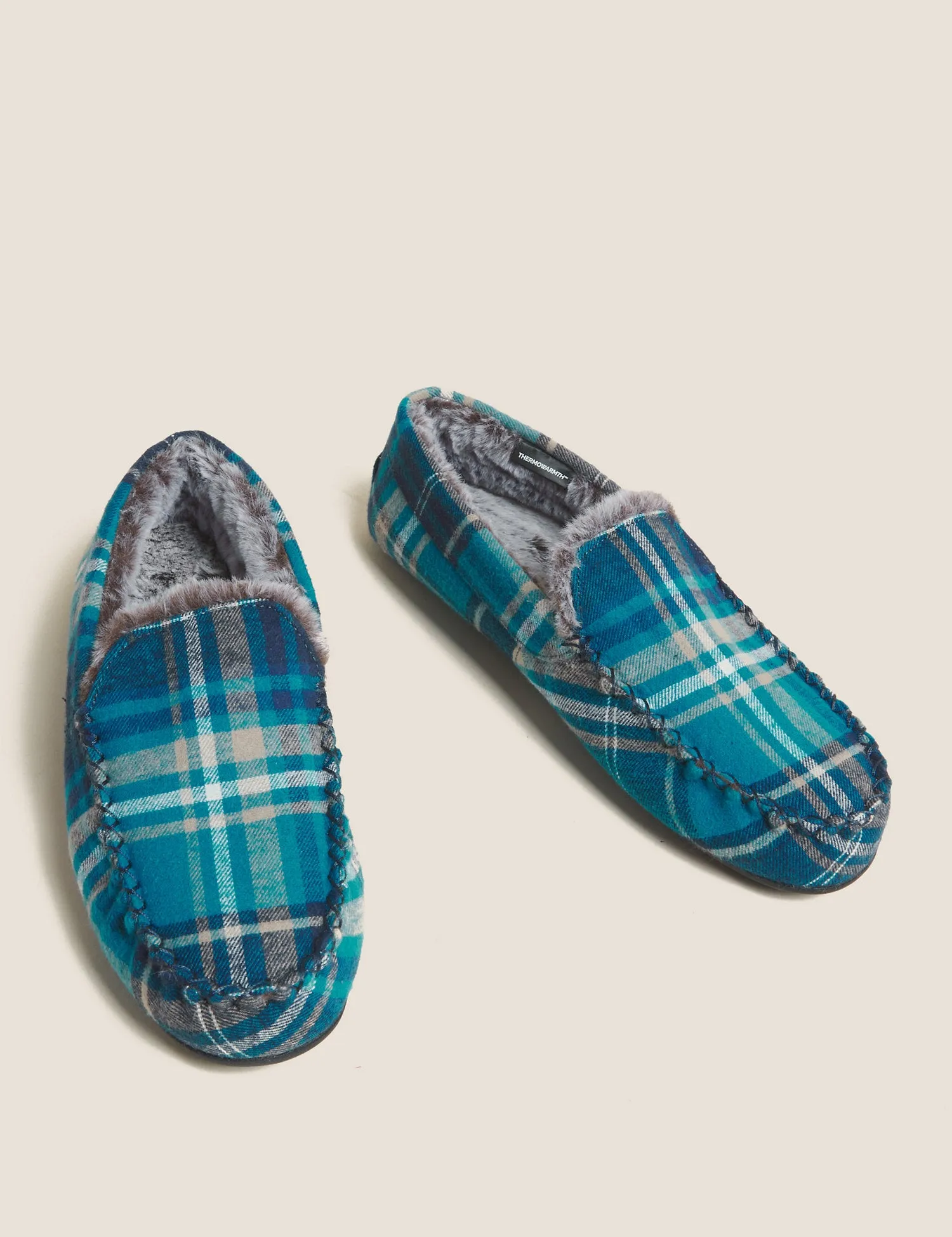 Checked Moccasin Slippers with Freshfeet™