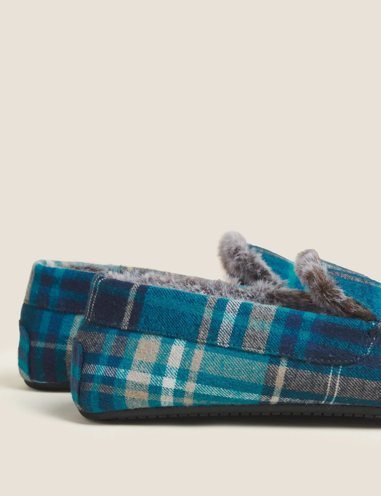 Checked Moccasin Slippers with Freshfeet™