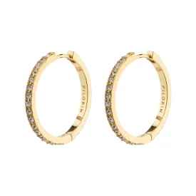EBNA large crystal hoops gold-plated
