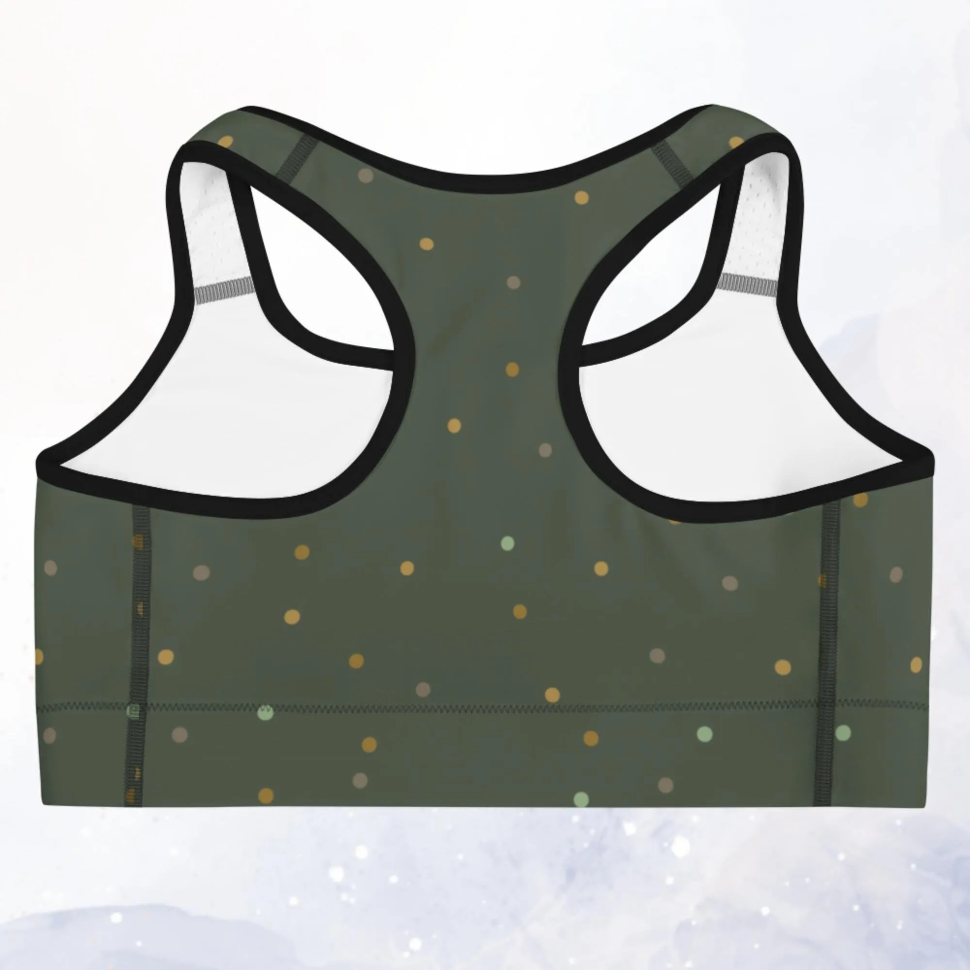 Forest Green and Gold Sports Bra