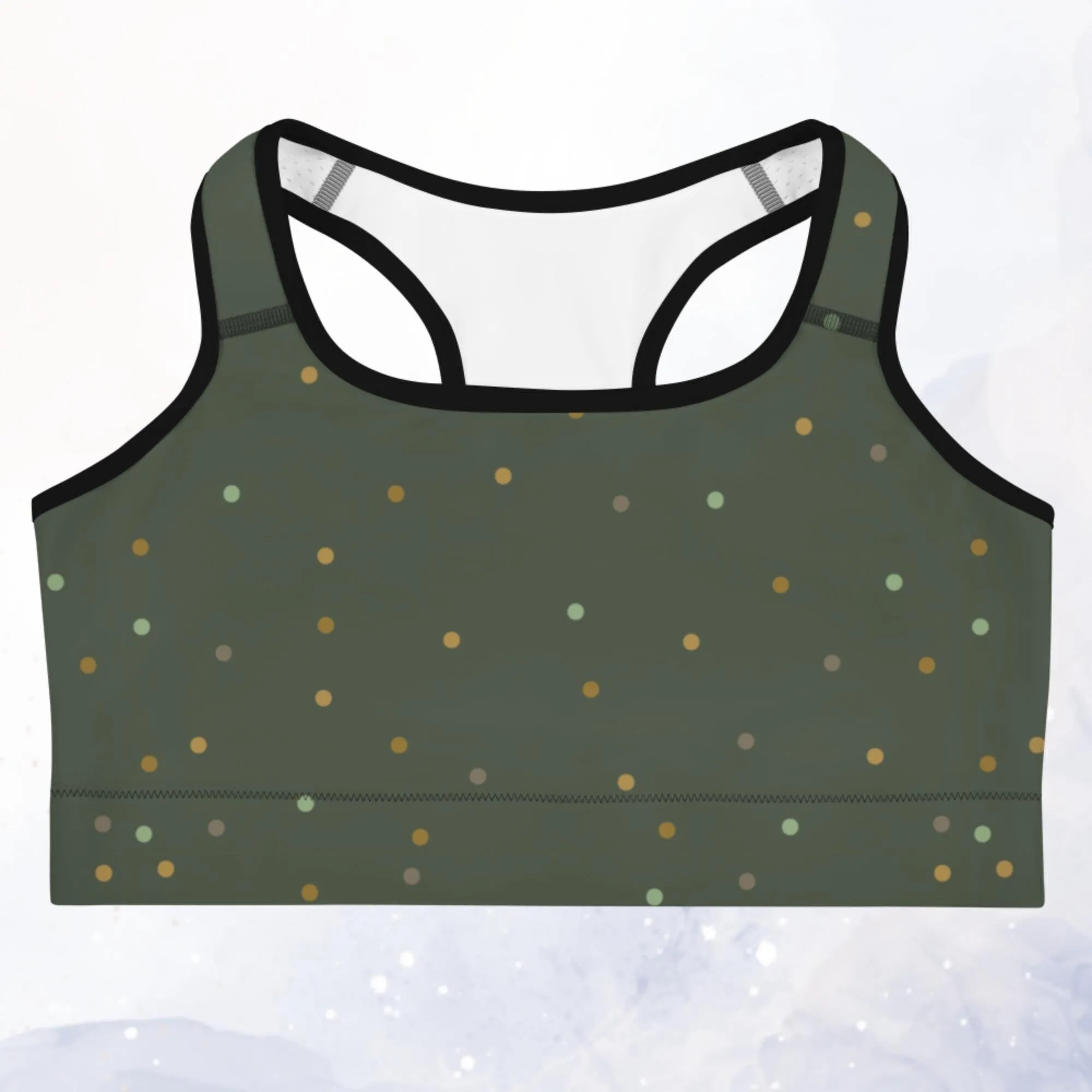 Forest Green and Gold Sports Bra