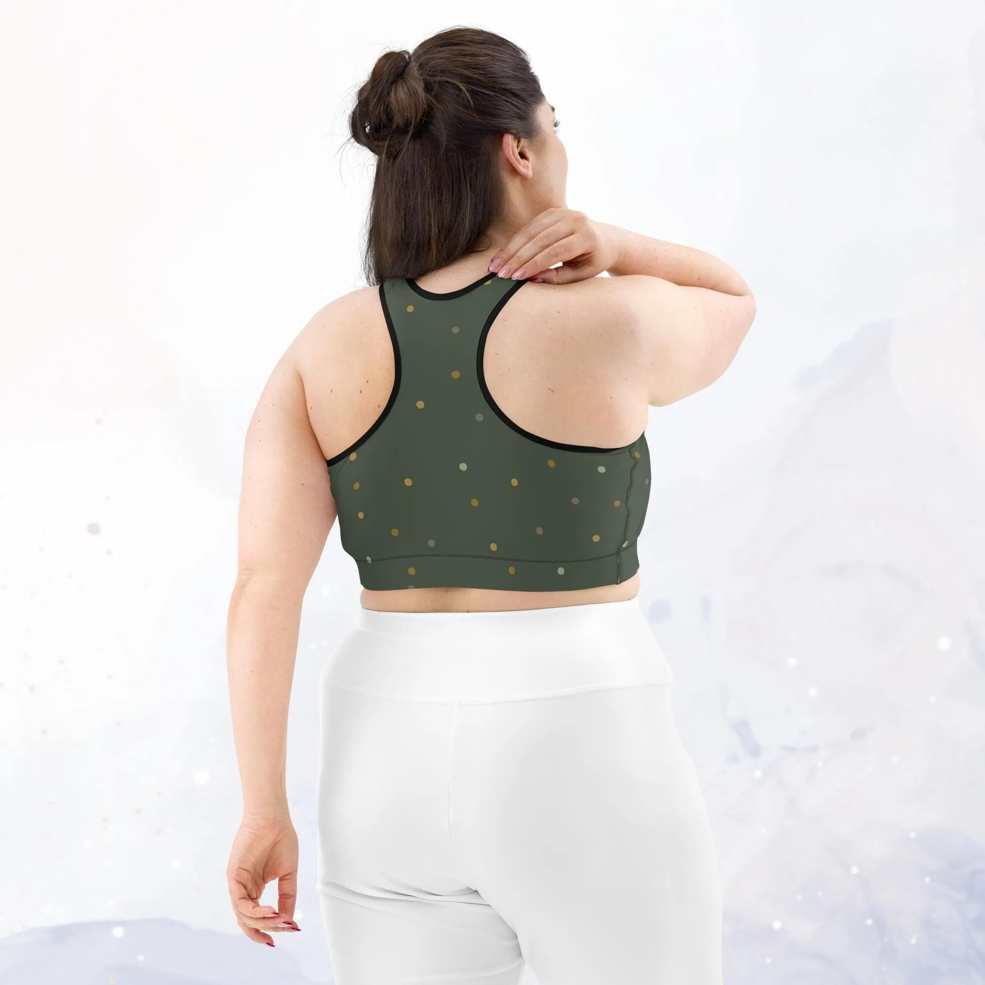 Forest Green and Gold Sports Bra