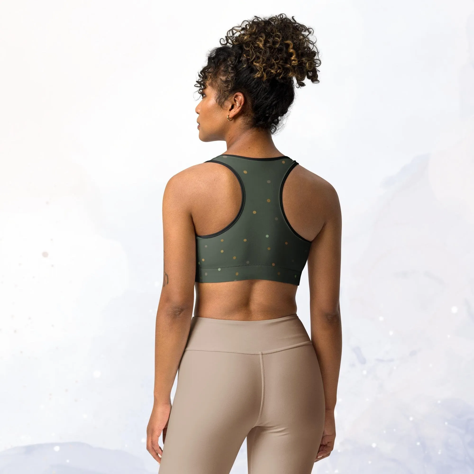 Forest Green and Gold Sports Bra