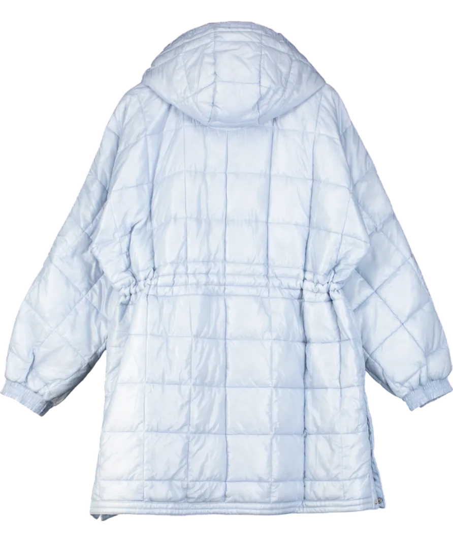 Free People Blue Patricia Packable Water resistant Poncho Puffer coat UK M
