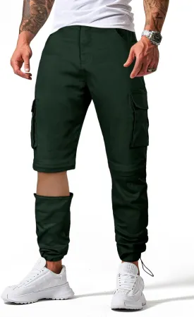 GINGTTO Mens Outdoor Hiking Convertible Pants Slim Fit Stretch Cargo Joggers Lightweight Work Pants for Men