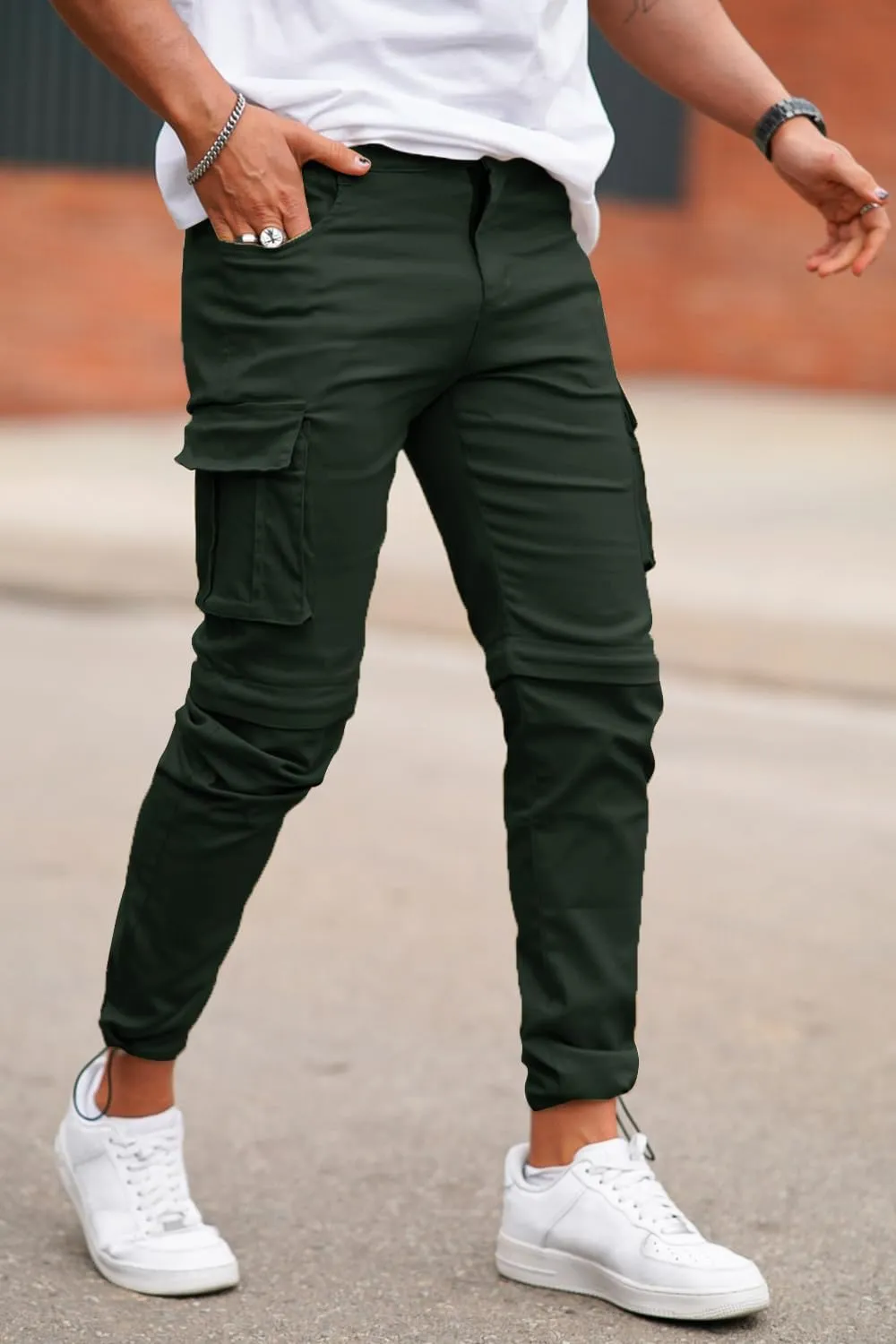 GINGTTO Mens Outdoor Hiking Convertible Pants Slim Fit Stretch Cargo Joggers Lightweight Work Pants for Men