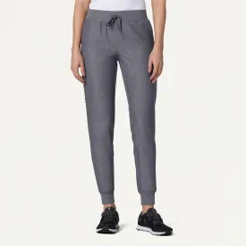 Jaanuu Women's Silex Slim Knit-Waist Scrub Jogger - Heather Gray