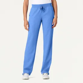 Jaanuu Women's Xenos Essential Knit-Waist Scrub Pant - Ceil Blue