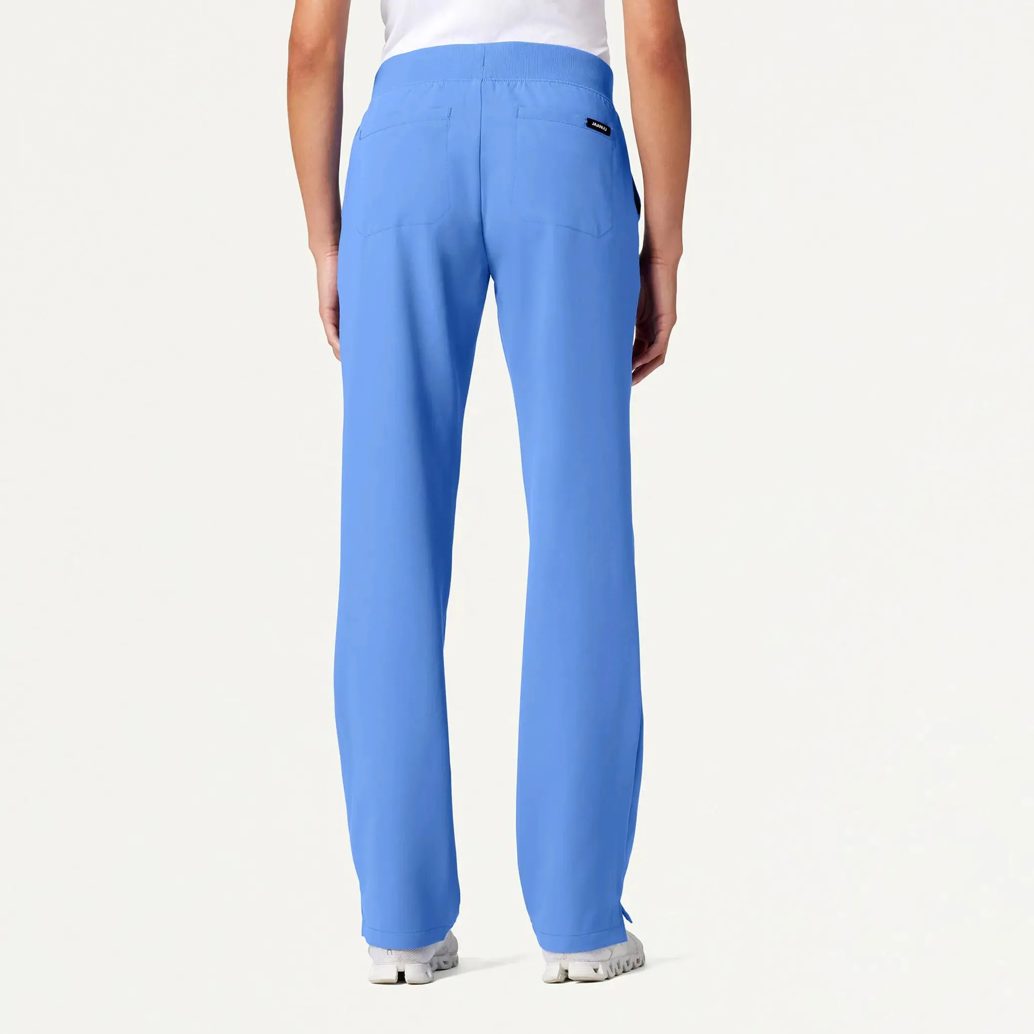 Jaanuu Women's Xenos Essential Knit-Waist Scrub Pant - Ceil Blue