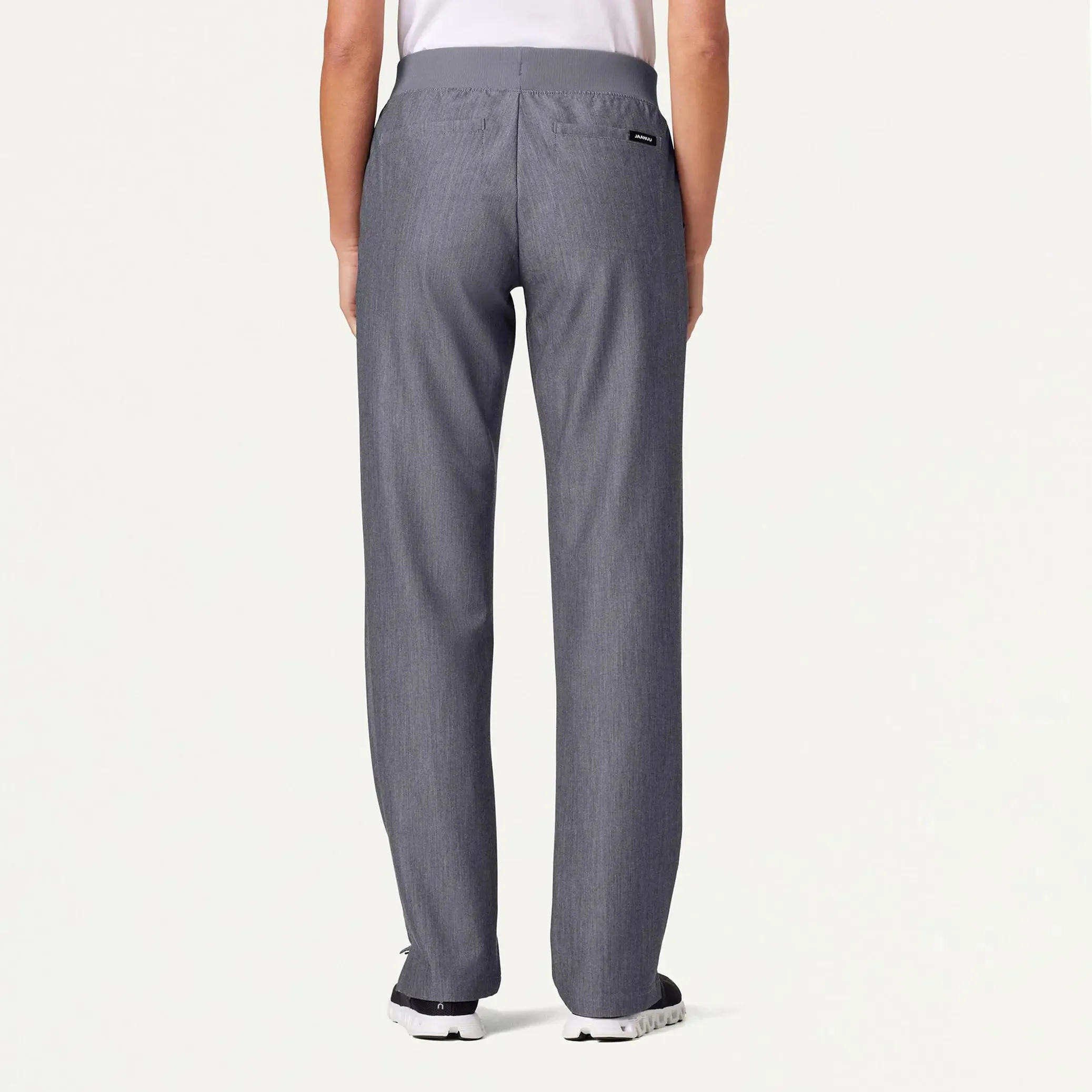 Jaanuu Women's Xenos Essential Knit-Waist Scrub Pant - Heather Gray