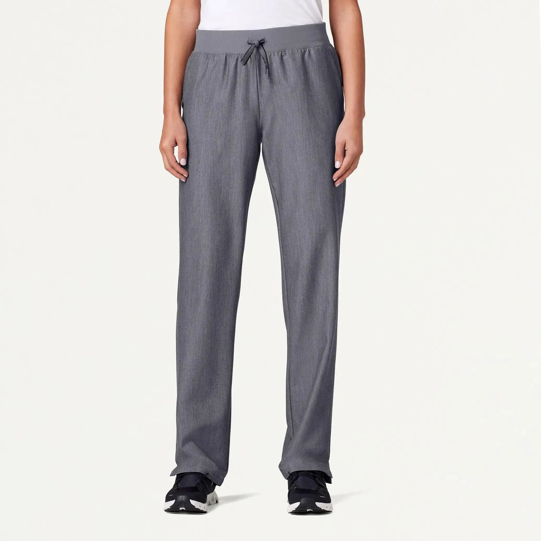Jaanuu Women's Xenos Essential Knit-Waist Scrub Pant - Heather Gray
