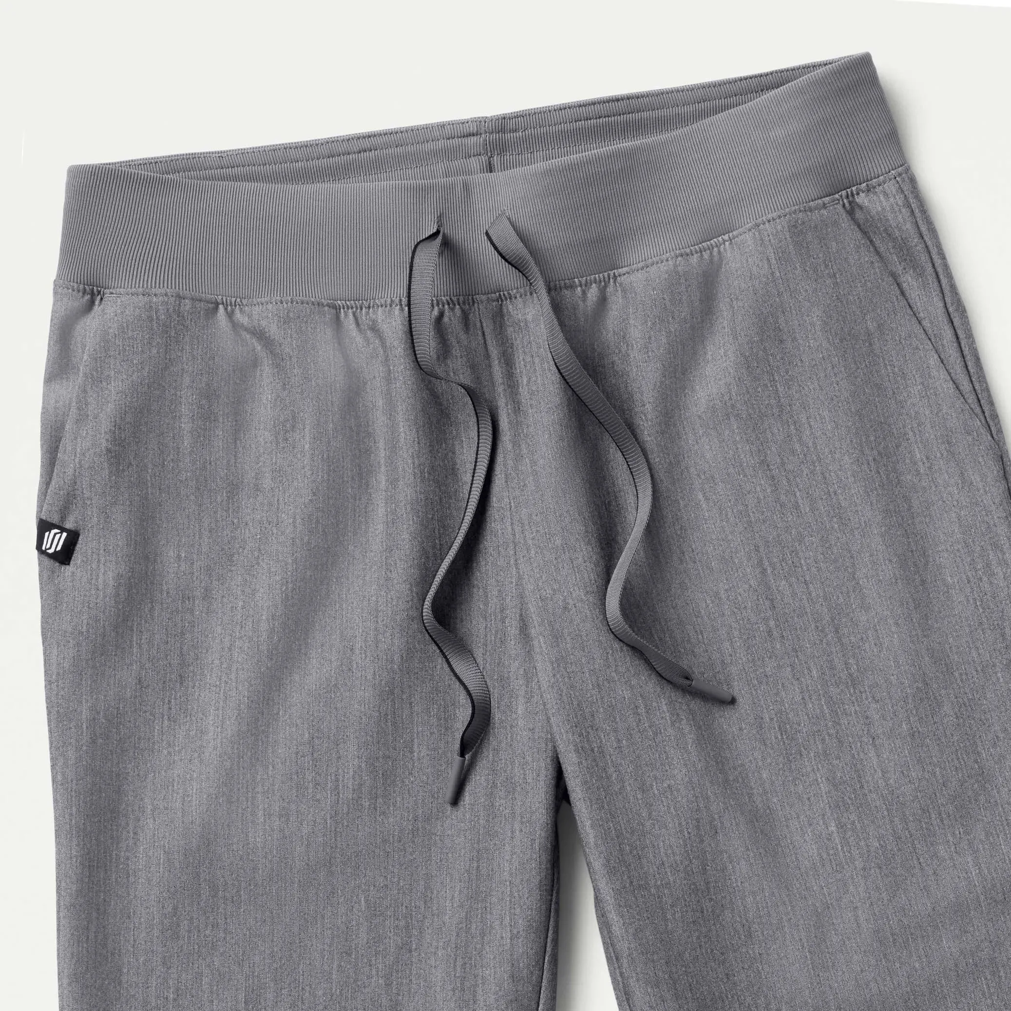 Jaanuu Women's Xenos Essential Knit-Waist Scrub Pant - Heather Gray
