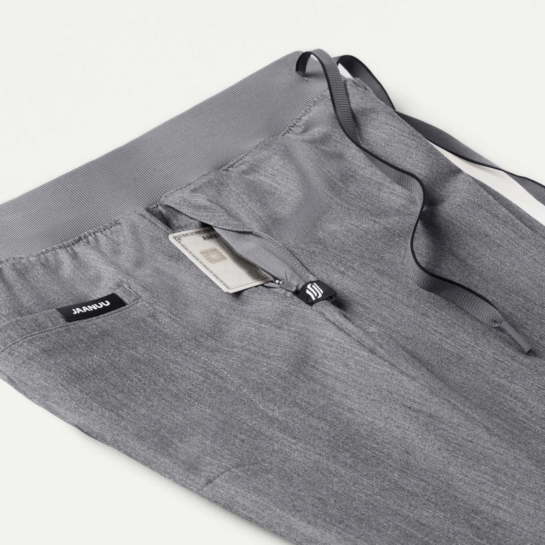 Jaanuu Women's Xenos Essential Knit-Waist Scrub Pant - Heather Gray