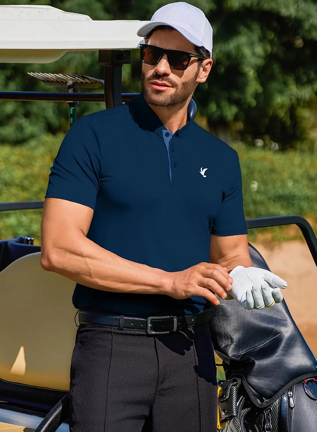JMIERR Men's Polo Henley Shirt Moisture Wicking Quick Dry Summer Casual Short Sleeve Golf Polo T Shirts