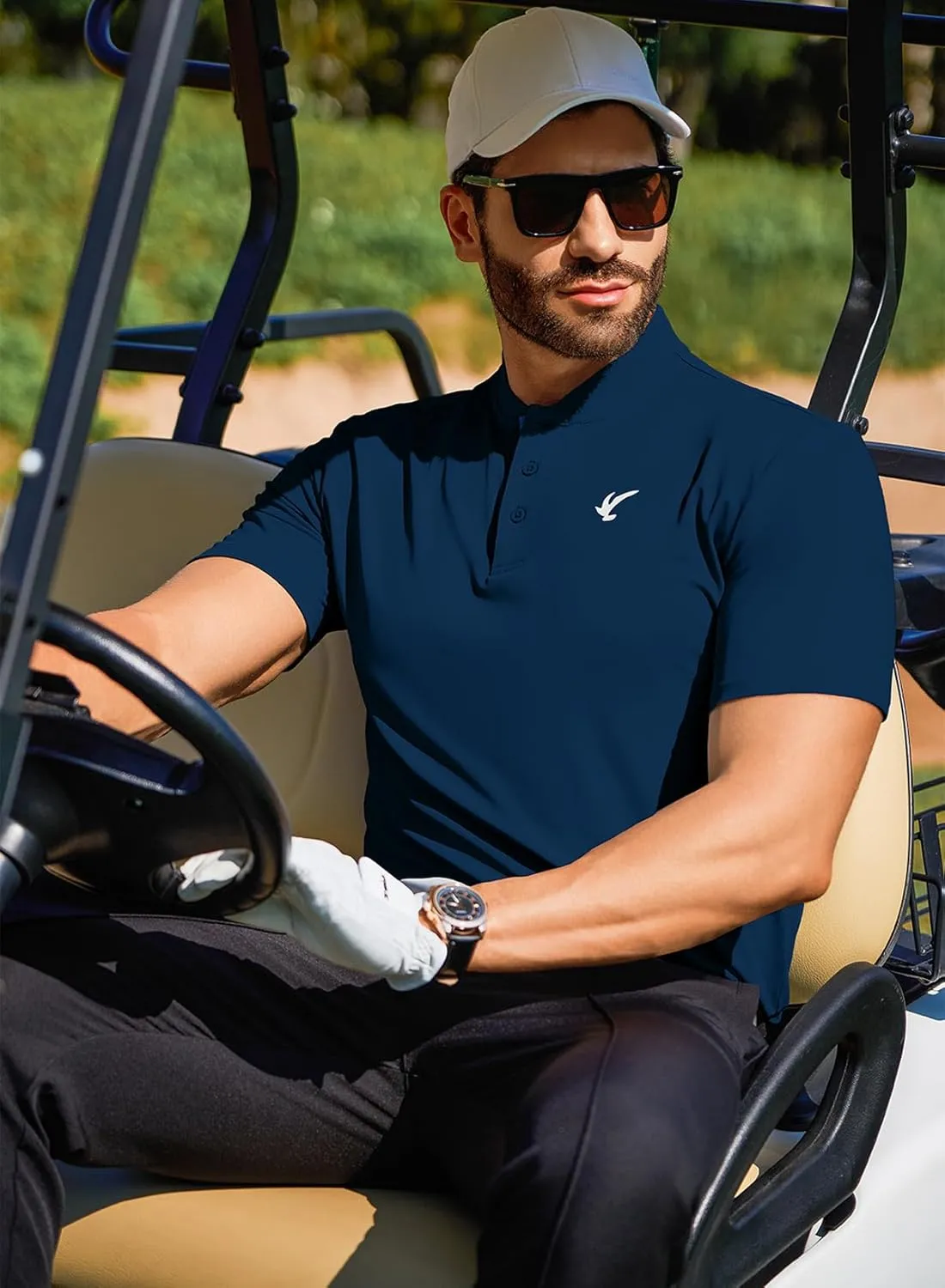 JMIERR Men's Polo Henley Shirt Moisture Wicking Quick Dry Summer Casual Short Sleeve Golf Polo T Shirts
