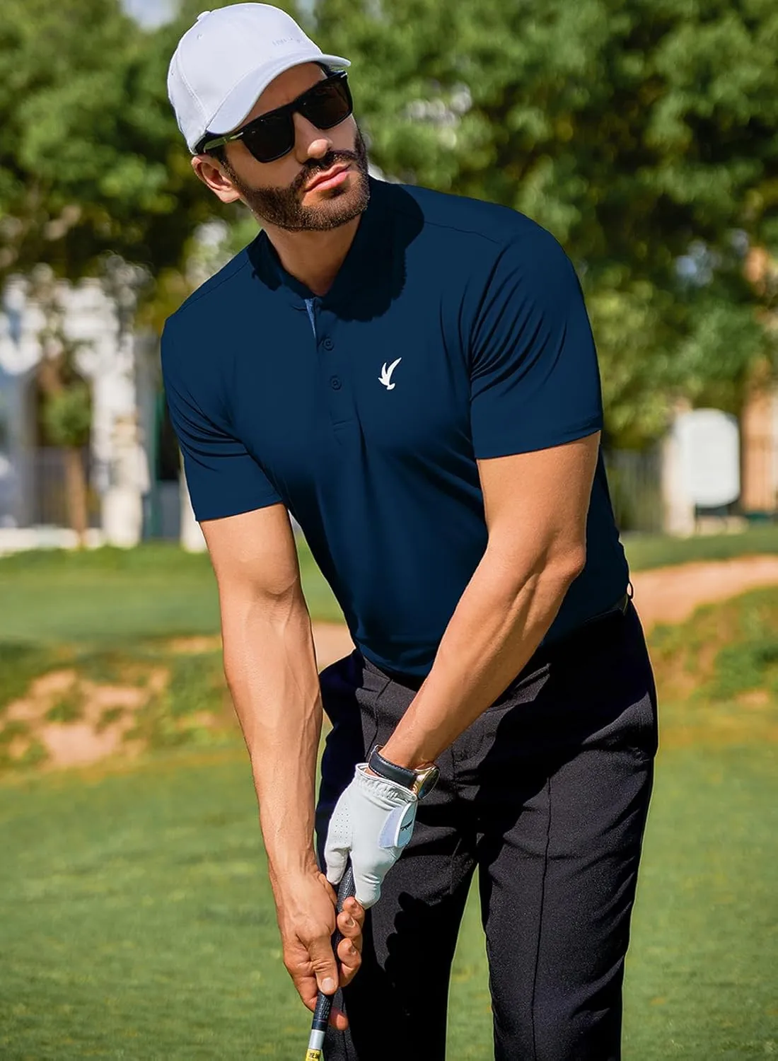 JMIERR Men's Polo Henley Shirt Moisture Wicking Quick Dry Summer Casual Short Sleeve Golf Polo T Shirts