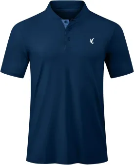 JMIERR Men's Polo Henley Shirt Moisture Wicking Quick Dry Summer Casual Short Sleeve Golf Polo T Shirts