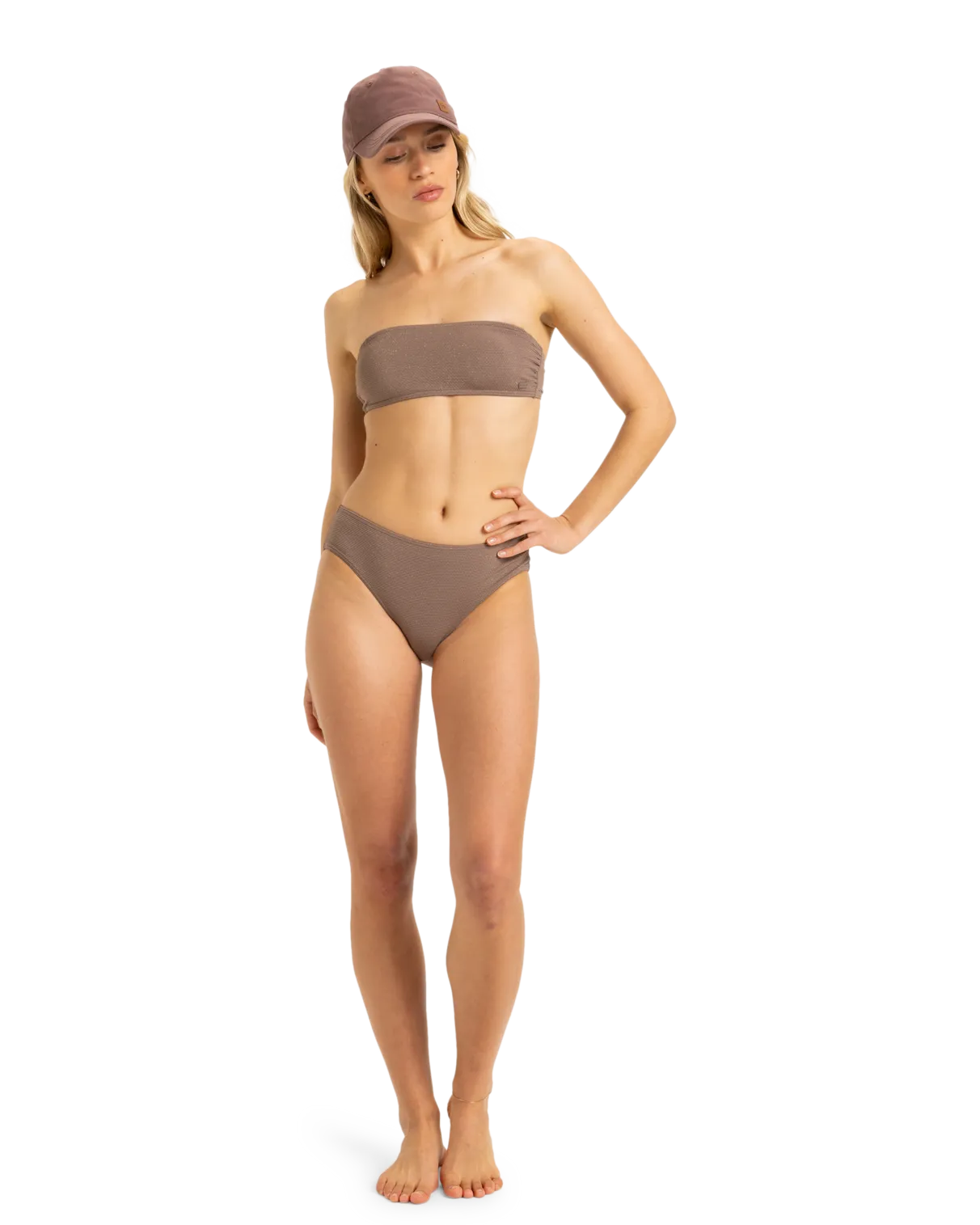 Lasca Hipster Bikini Bottoms in Deep Taupe
