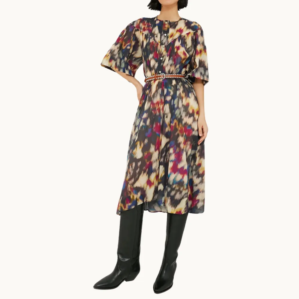 Marant Etoile Maggy Dress - Ochre/Black