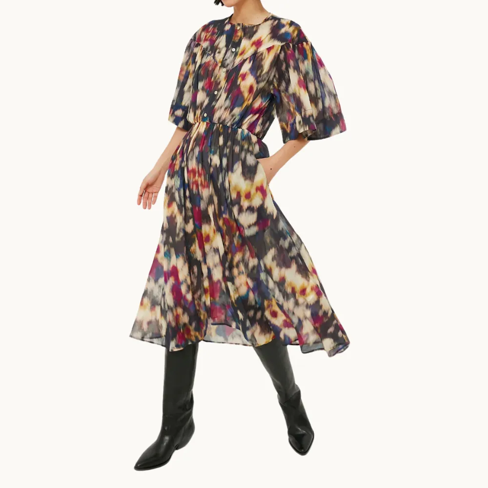 Marant Etoile Maggy Dress - Ochre/Black