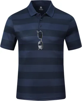MoFiz Men's Athletic Polo Shirts Lightweight Quick Dry Fit Polo Golf Summer Camo/Stripe T-Shirts for Mens