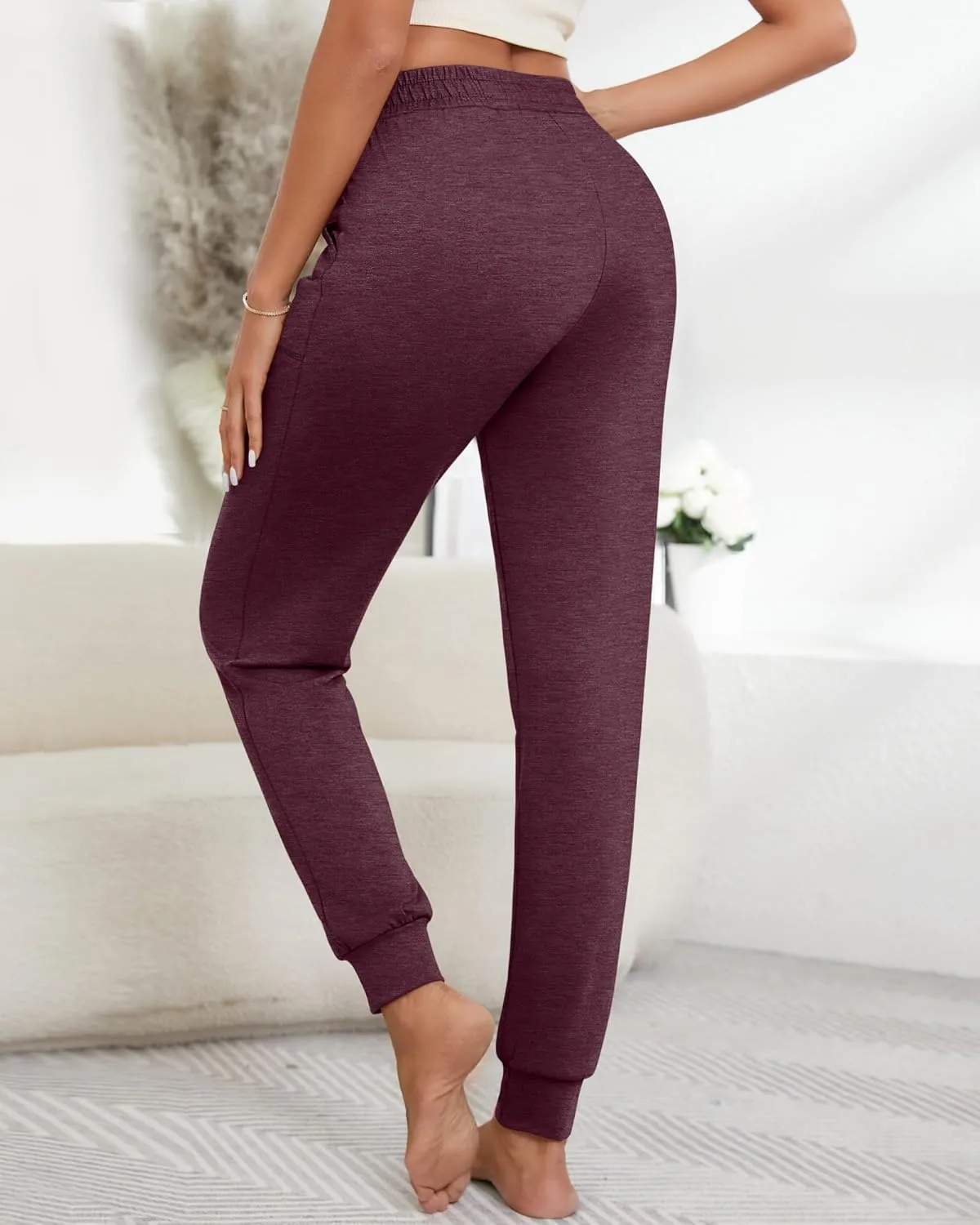 Neer 3 Pack Women's Sweatpants with Pockets, Soft Jogger Pants Lightweight Lounge Athletic Pants for Workout Running Yoga