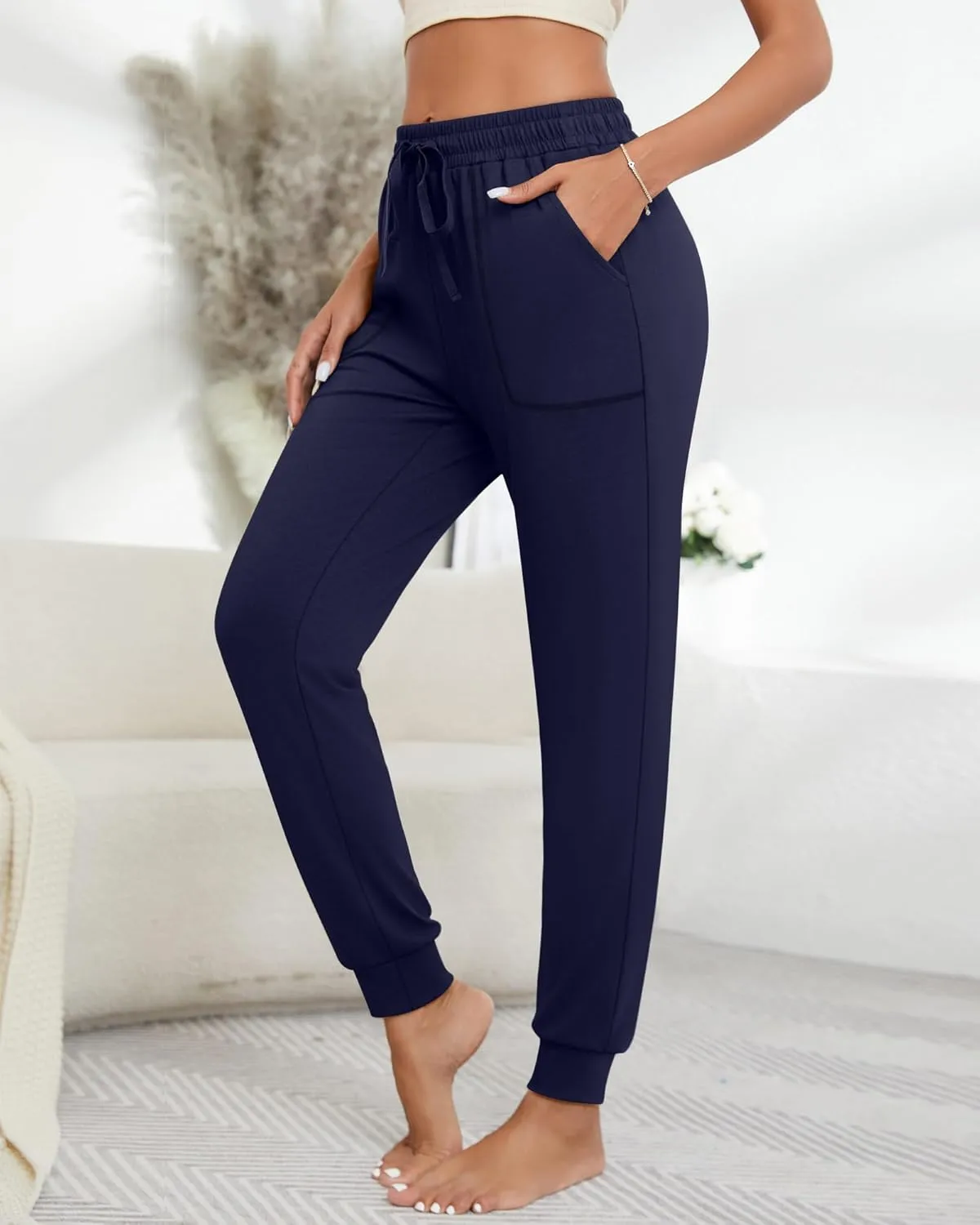 Neer 3 Pack Women's Sweatpants with Pockets, Soft Jogger Pants Lightweight Lounge Athletic Pants for Workout Running Yoga