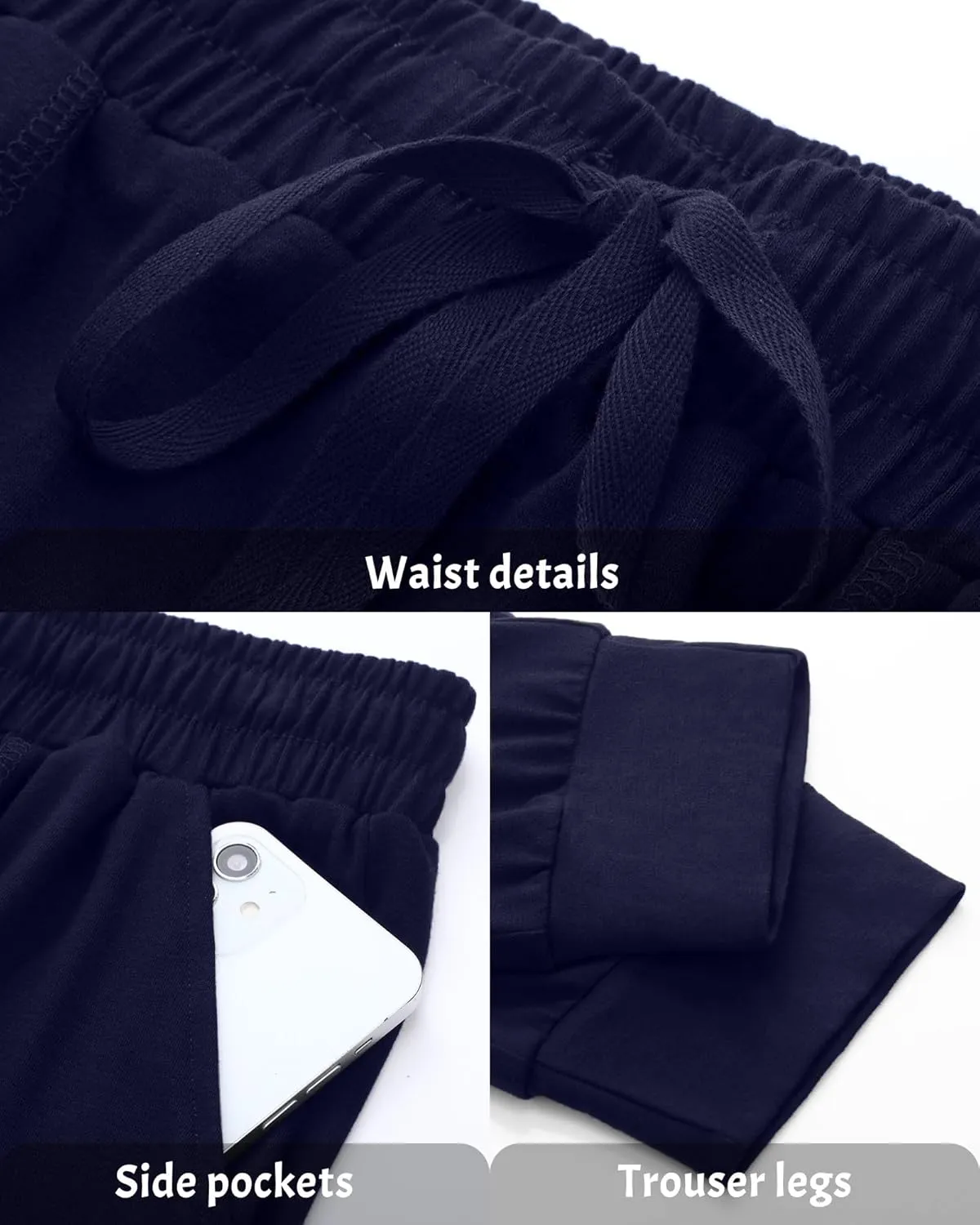 Neer 3 Pack Women's Sweatpants with Pockets, Soft Jogger Pants Lightweight Lounge Athletic Pants for Workout Running Yoga