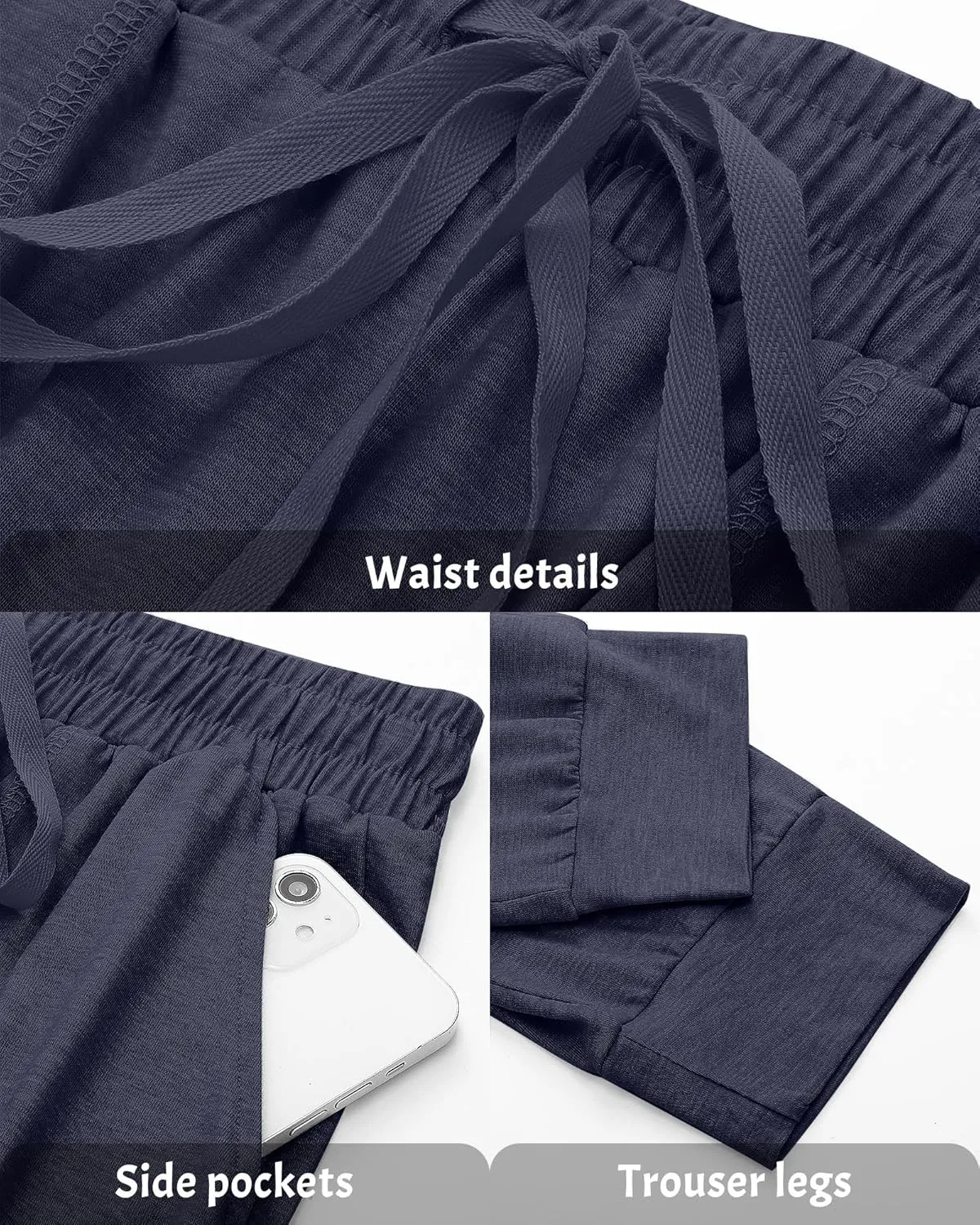 Neer 3 Pack Women's Sweatpants with Pockets, Soft Jogger Pants Lightweight Lounge Athletic Pants for Workout Running Yoga