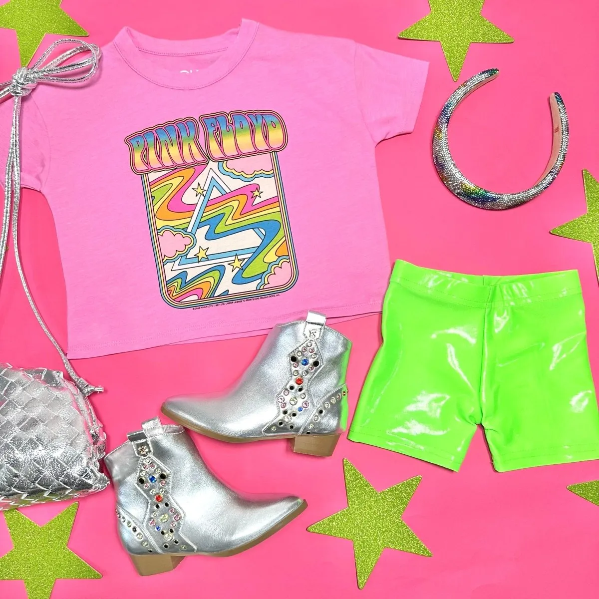 NEON METALLIC BIKER SHORTS