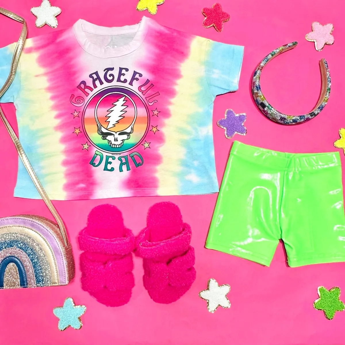 NEON METALLIC BIKER SHORTS