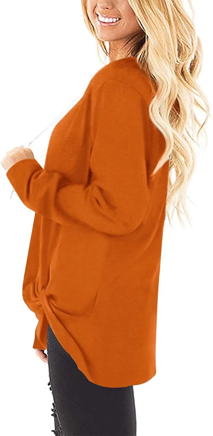 NIASHOT Womens Long Sleeves Tops V Neck Casual Fall Sweaters Shirts
