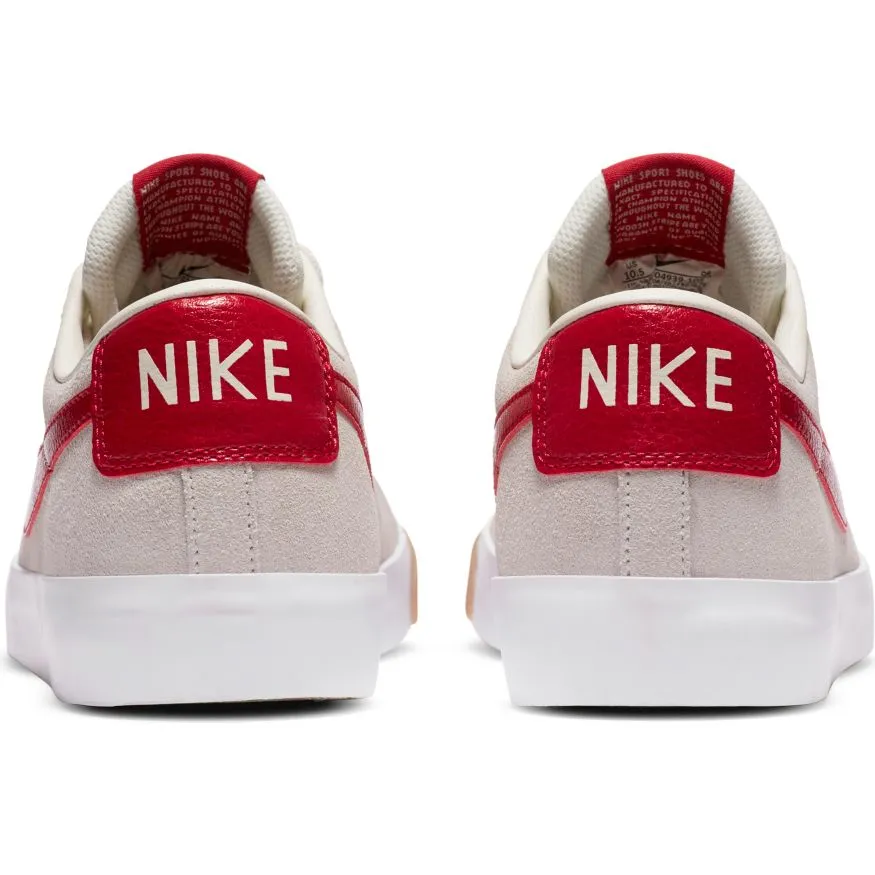 Nike SB Blazer Low GT Skateboard Shoe - Sail/Cardinal Red-White-Gum Light Brown