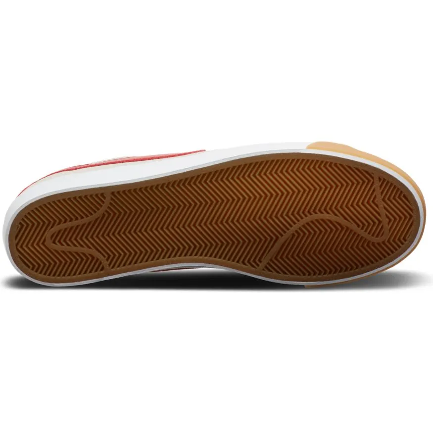 Nike SB Blazer Low GT Skateboard Shoe - Sail/Cardinal Red-White-Gum Light Brown