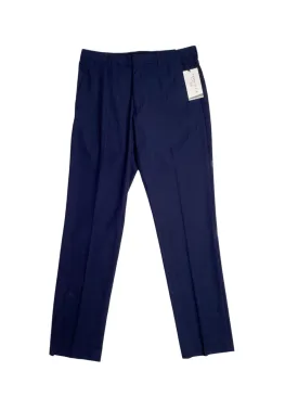Perry Ellis Portfolio Men's Slim Fit Flat Front Pants Navy Blue 34 x 29