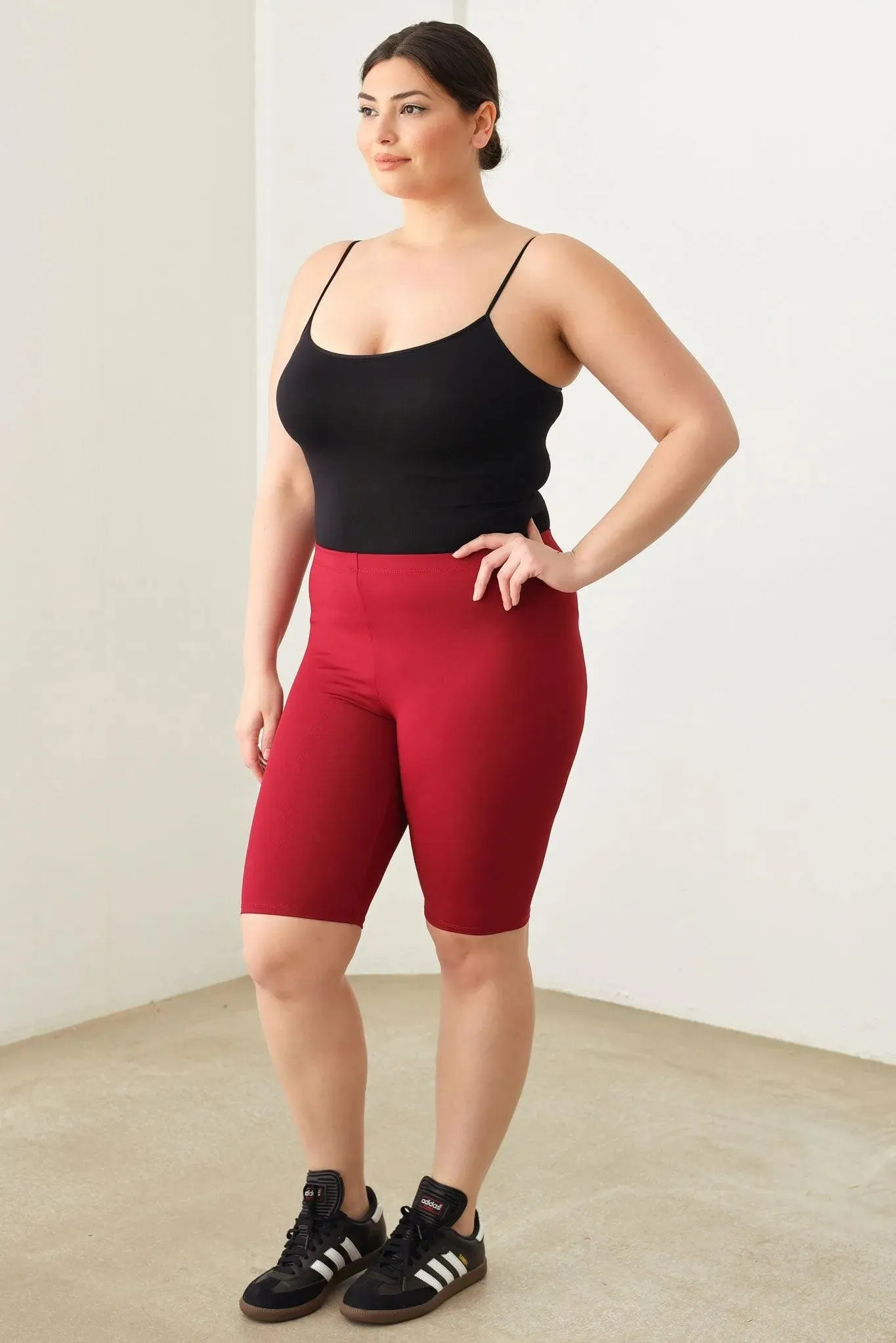 Plus Size Knee Length Basics Activewear Yoga Shorts