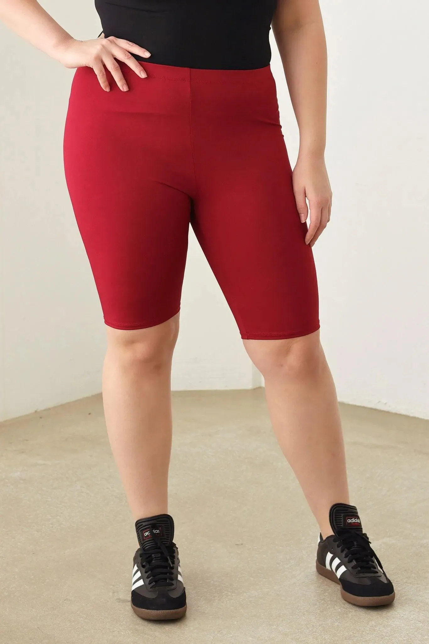 Plus Size Knee Length Basics Activewear Yoga Shorts