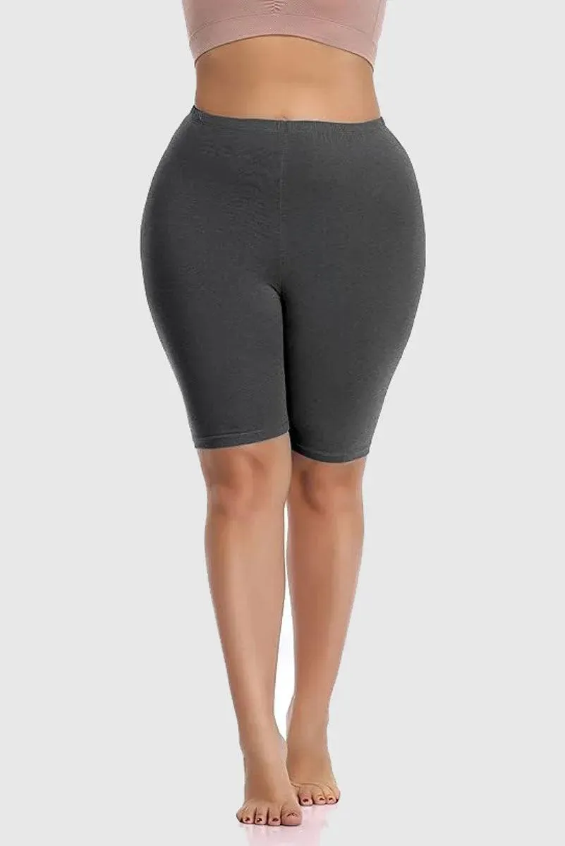 Plus Size Knee Length Basics Activewear Yoga Shorts